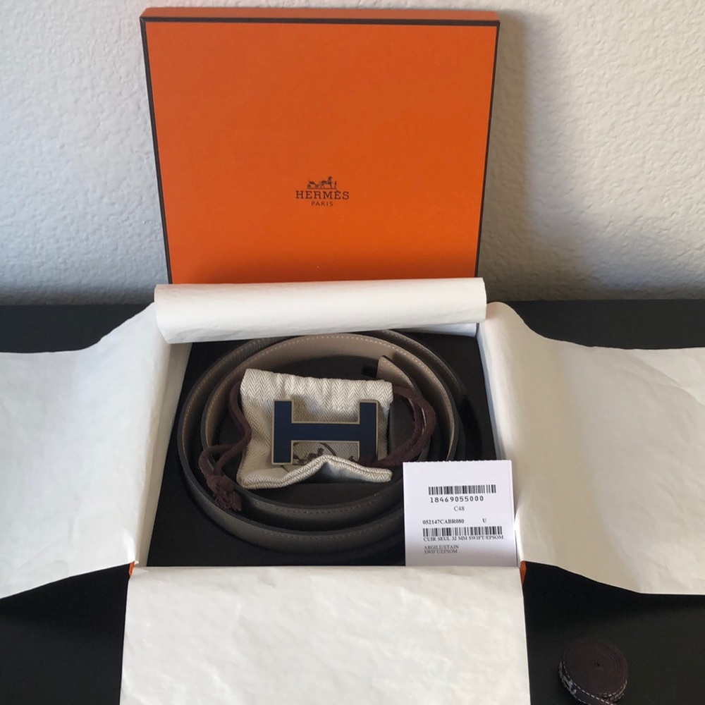 Hermes H buckle & reversible strap 32mm Size 80
